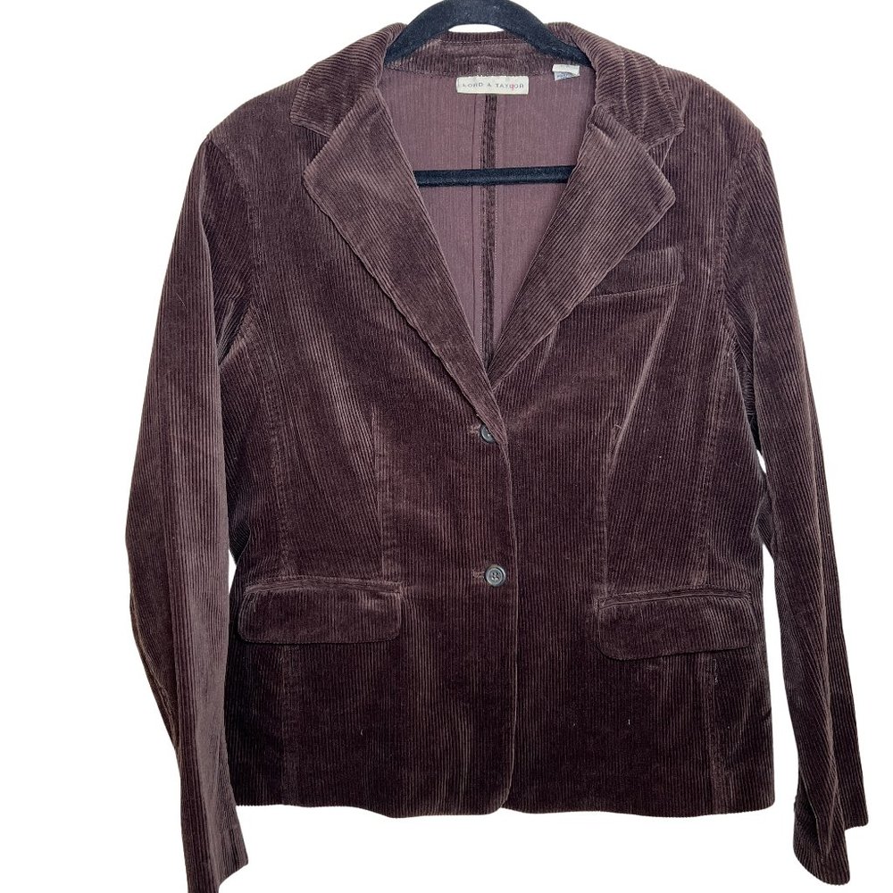 NWT‎ Vintage Lord & Taylor Brown Corduroy Blazer